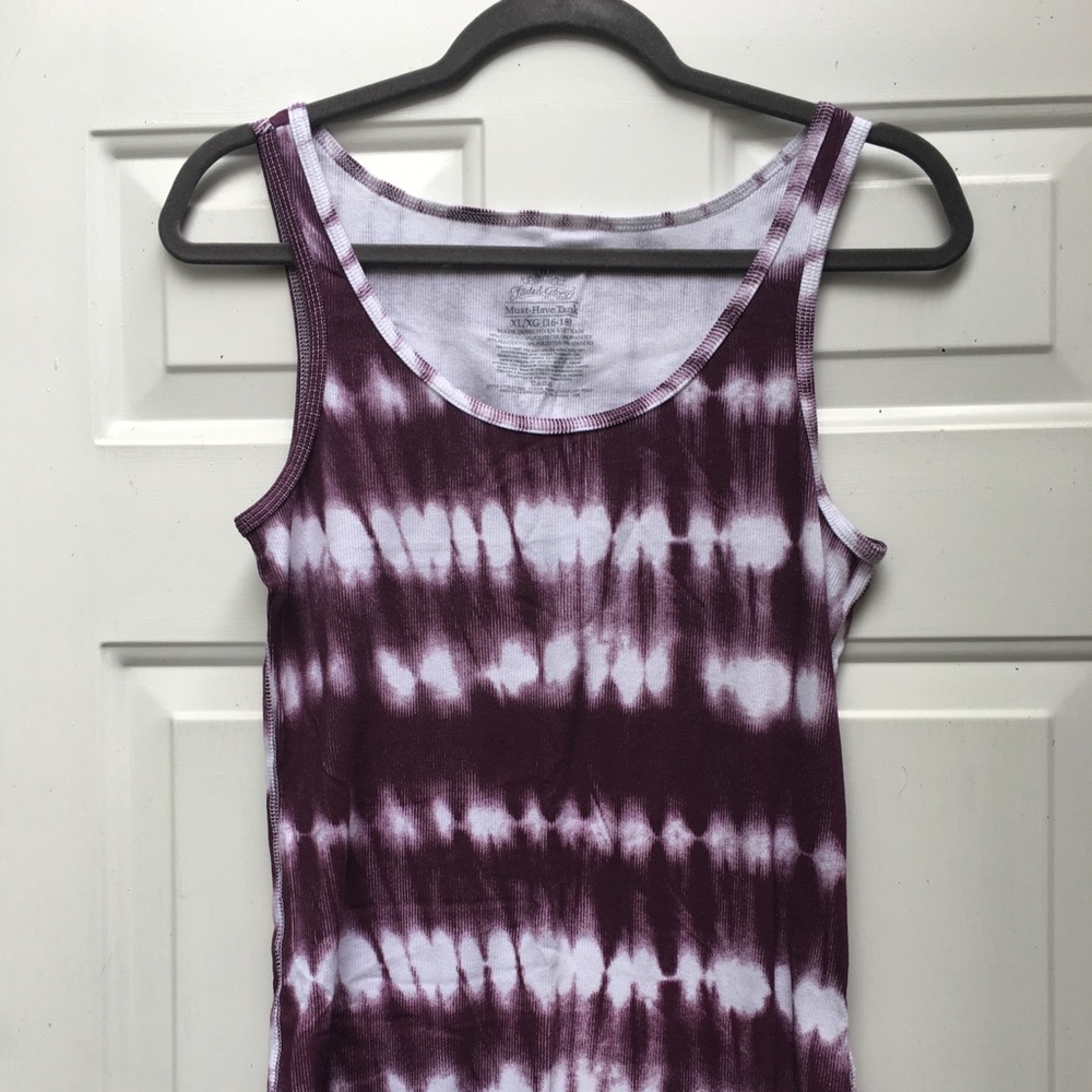 Purple and White Tye Dye Tank